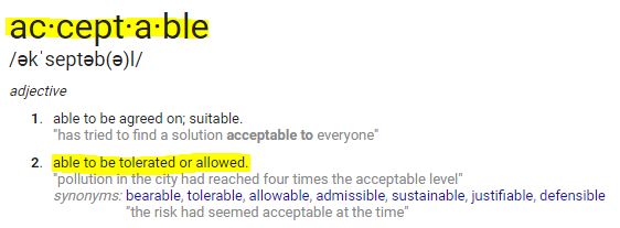 acceptable